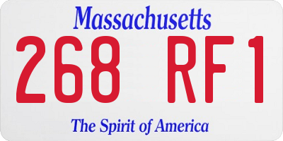 MA license plate 268RF1