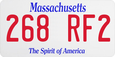 MA license plate 268RF2