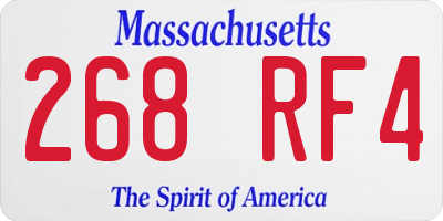 MA license plate 268RF4