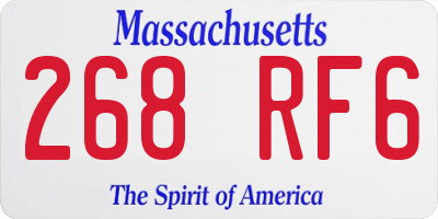 MA license plate 268RF6