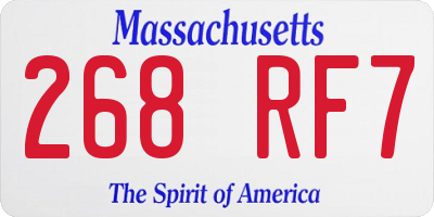 MA license plate 268RF7
