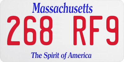 MA license plate 268RF9