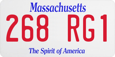 MA license plate 268RG1