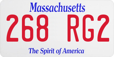 MA license plate 268RG2