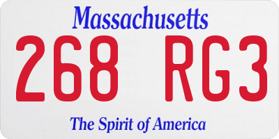 MA license plate 268RG3