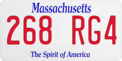 MA license plate 268RG4