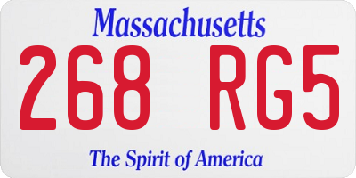 MA license plate 268RG5