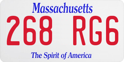 MA license plate 268RG6