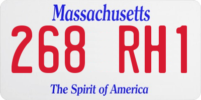 MA license plate 268RH1