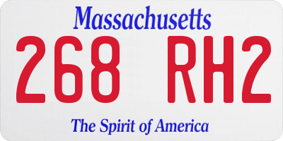 MA license plate 268RH2