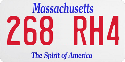 MA license plate 268RH4