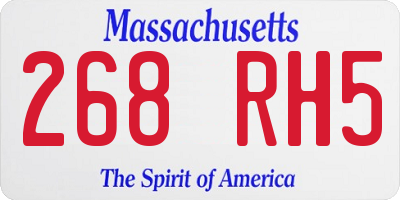 MA license plate 268RH5