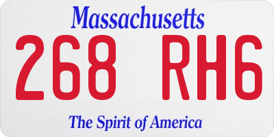 MA license plate 268RH6