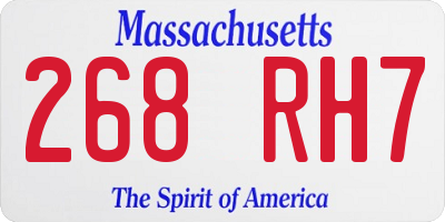 MA license plate 268RH7