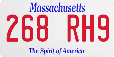 MA license plate 268RH9