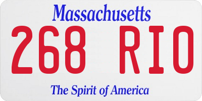 MA license plate 268RI0