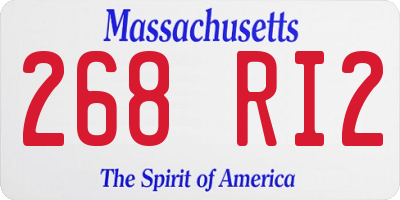 MA license plate 268RI2
