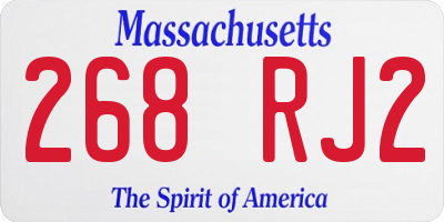 MA license plate 268RJ2