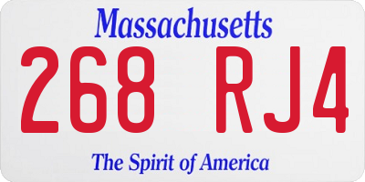 MA license plate 268RJ4