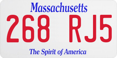MA license plate 268RJ5