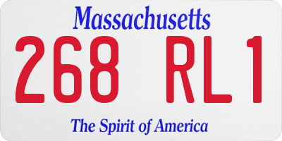 MA license plate 268RL1