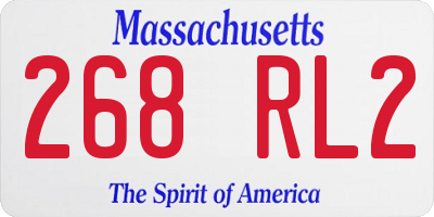 MA license plate 268RL2