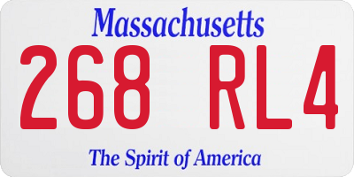 MA license plate 268RL4