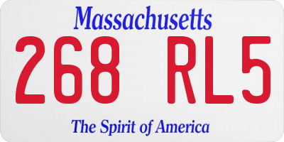 MA license plate 268RL5