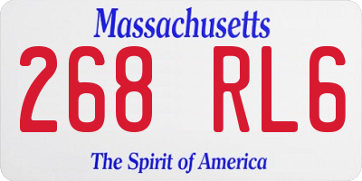MA license plate 268RL6