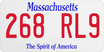 MA license plate 268RL9