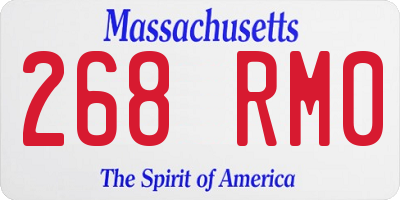 MA license plate 268RM0