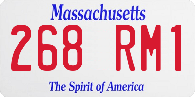 MA license plate 268RM1