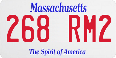 MA license plate 268RM2