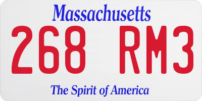 MA license plate 268RM3