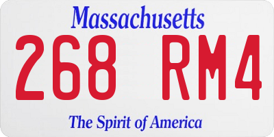 MA license plate 268RM4