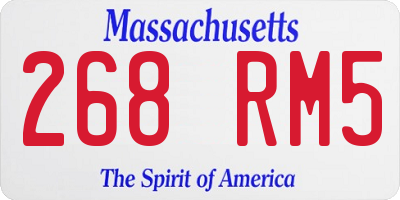 MA license plate 268RM5