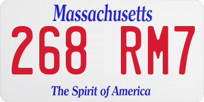 MA license plate 268RM7