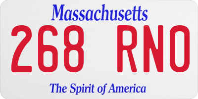 MA license plate 268RN0