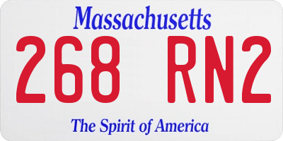 MA license plate 268RN2