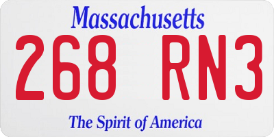 MA license plate 268RN3