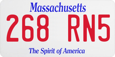 MA license plate 268RN5