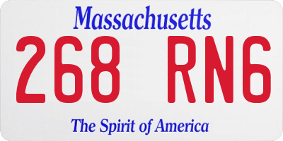 MA license plate 268RN6