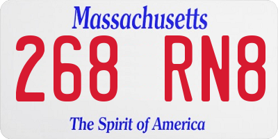 MA license plate 268RN8
