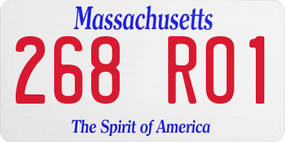 MA license plate 268RO1