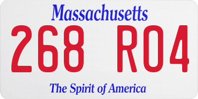 MA license plate 268RO4