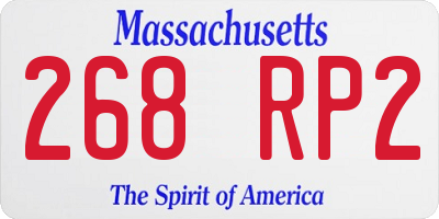 MA license plate 268RP2