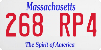 MA license plate 268RP4