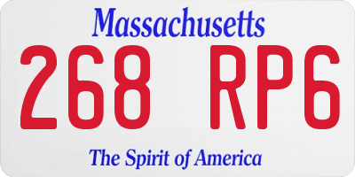 MA license plate 268RP6