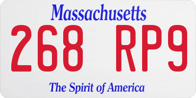 MA license plate 268RP9