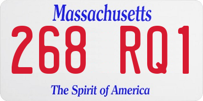 MA license plate 268RQ1